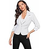 Hybrid & Company Women's Lightweight Casual Work Office Stretch Ponte Cardigan Blazer Jacket Made in USA