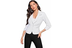 Hybrid & Company Women's Lightweight Casual Work Office Stretch Ponte Cardigan Blazer Jacket Made in USA
