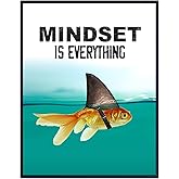 Motivational Wall Art Posters for Home, Office - Mindset is Everything - LARGE 11X14 - Inspirational Gifts for Men, Students - Entrepreneur Wall Art Decor - Uplifting Self-Improvement Positive Quotes