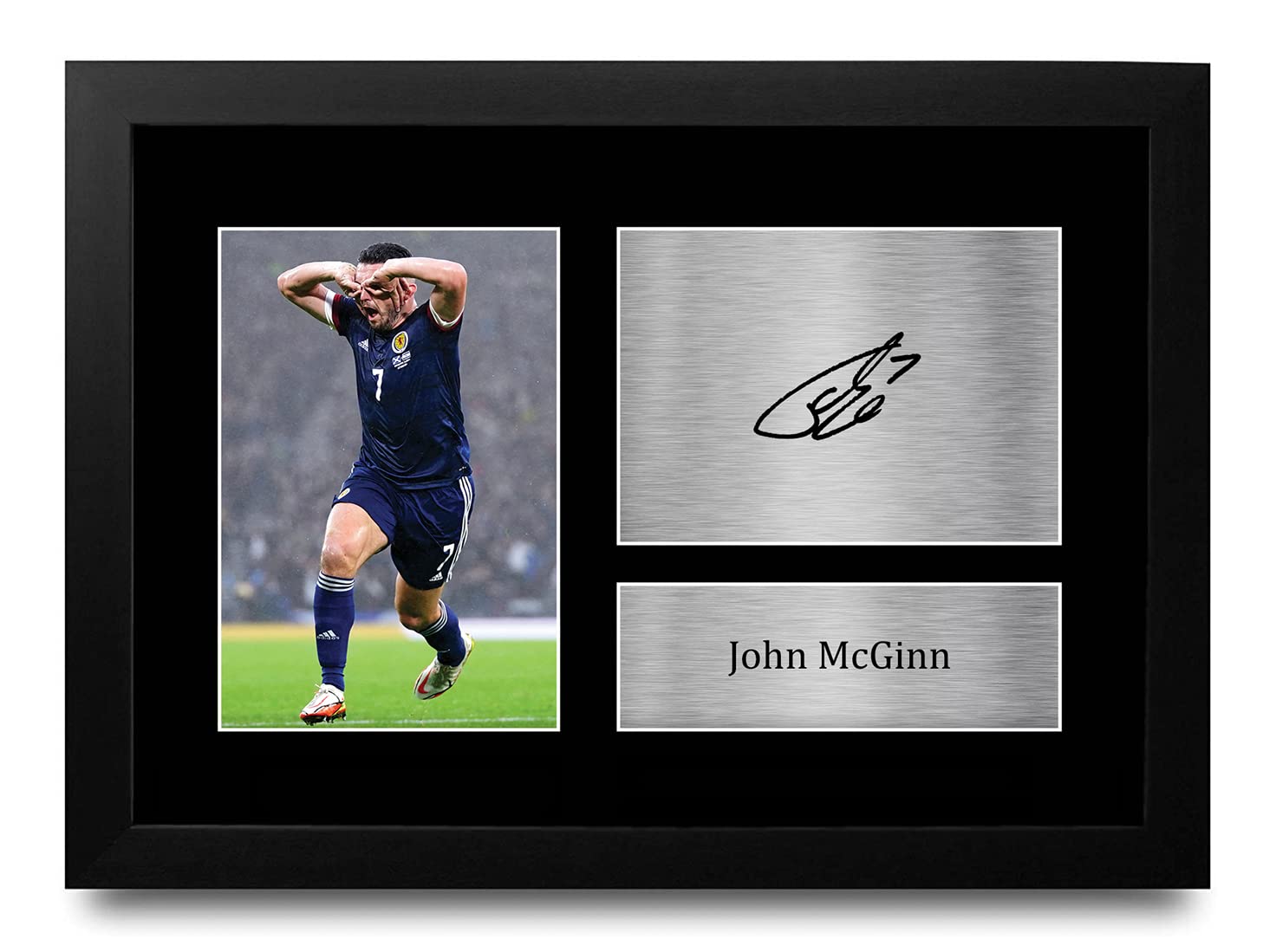 HWC Trading FR A4 John McGinn Scotland Gifts Printed Signed Autograph Picture for Football Fans and Supporters - A4 Framed