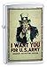 Zippo Army Lighters - Brushed Chrome Uncle Sam