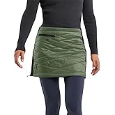 Fisoew Women's Puffer Quilted Skirts Winter Outdoor Zipper Insulated Skirts for Hiking Running Golf with Pockets