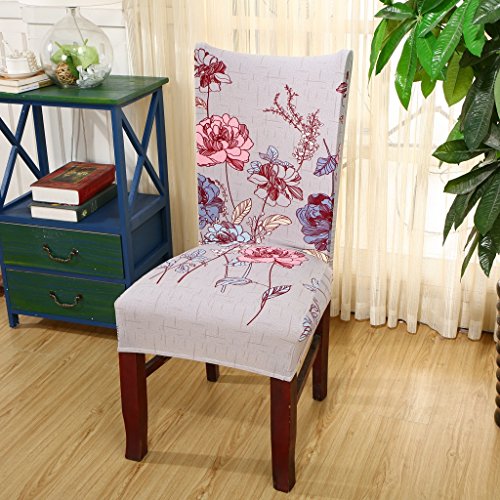 Deisy Dee Stretch Chair Cover Removable Washable for Hotel Dining Room Ceremony Chair Slipcovers Pack of 6 (J) - Thumbnail 3