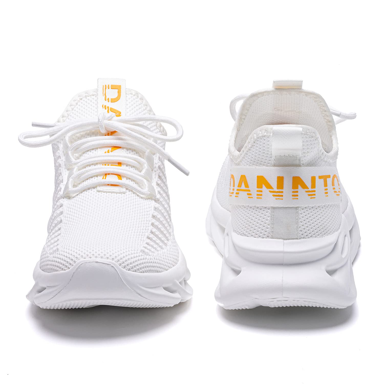 DANNTO Laufschuhe Herren Turnschuhe Damen Sneaker Leichte Atmungsaktiv rutschfeste Sportschuhe Gym Fitness Outdoor Schuhe Fashion Straßenlaufschuhe Weiß 38 6