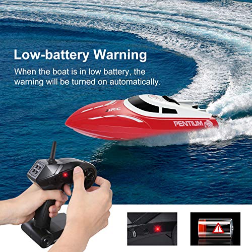 SGILE RC Race Boat,25 KM/H Remote Control Boat for Kid Adult,2.4 GHz 180° Flip High-Speed Boat, Red - Thumbnail 3