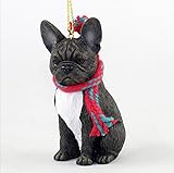 French Bulldog with Scarf Christmas Ornament
