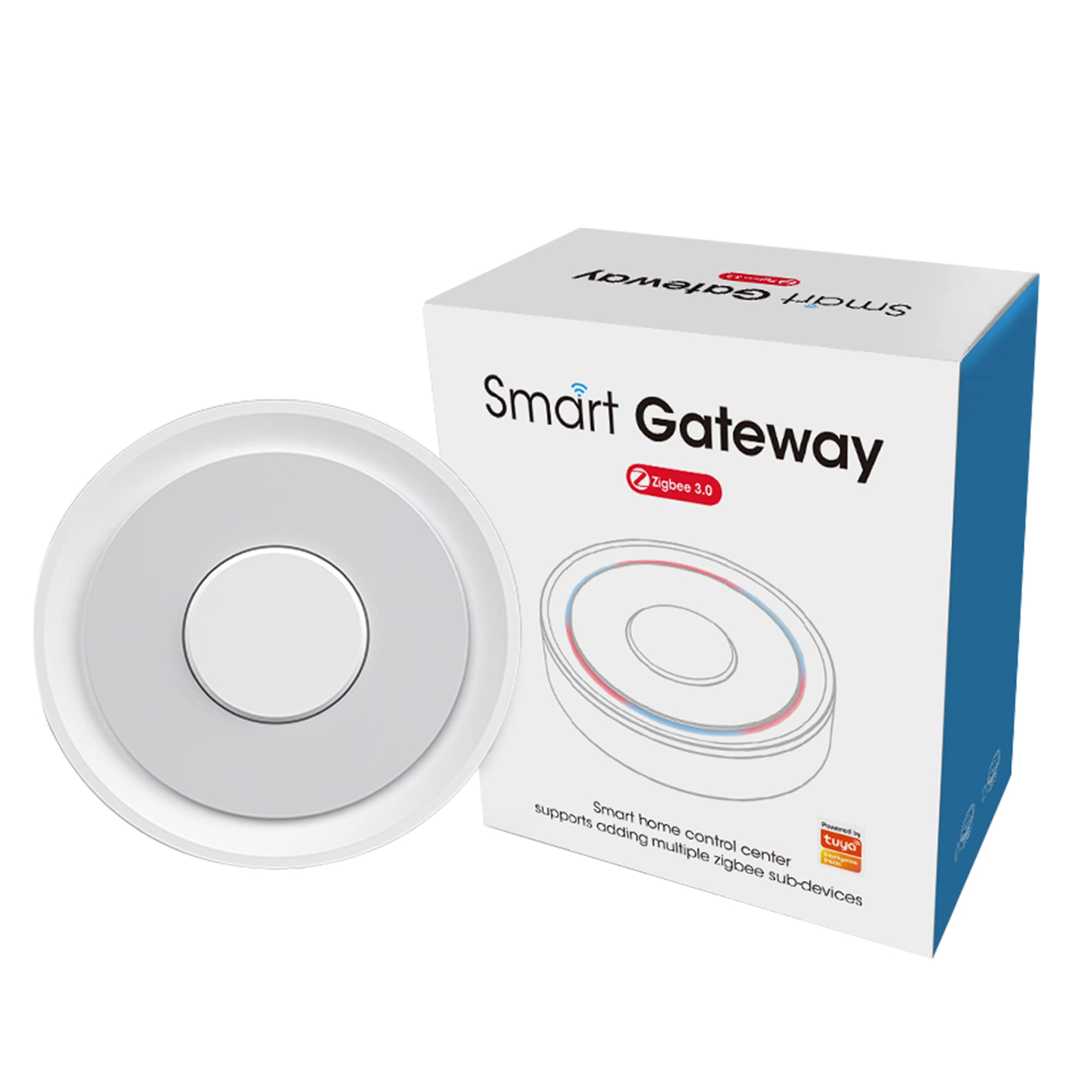 Tuya Zigbee 3.0 Hub Gateway: WiFi Smart Home Hub, Smart Home Bridge, App Remote Control, Wireless Remote Controller Compatible with Alexa Google Assistant and Smart Life App (ZigBee Gateway)