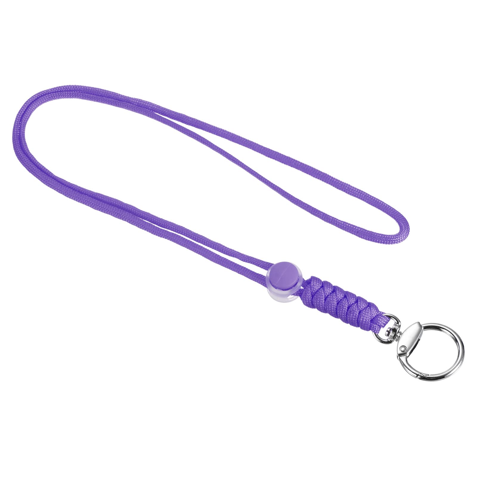 PATIKIL Paracord Lanyard with Clasp 19 Inch, Necklace Keychain Cord Metal Hook Strap for Keys Whistle ID Card Badge Holder, Purple