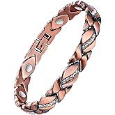 Feraco Copper Bracelets for Women,99.99% Pure Copper Magnetic Therapy with Powerful 3500 Gauss Magnets,Jewelry Gifts for Wome
