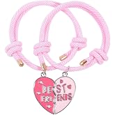 Best Friends Bracelets Cute Heart Puzzle Piece BFF Charm Bracelet Colorful Enamel Half Heart Braided Rope Bracelets for Women Forever Friendship Jewelry Gifts