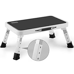 Jocauto Folding Step Stool, Height-Adjustable Step