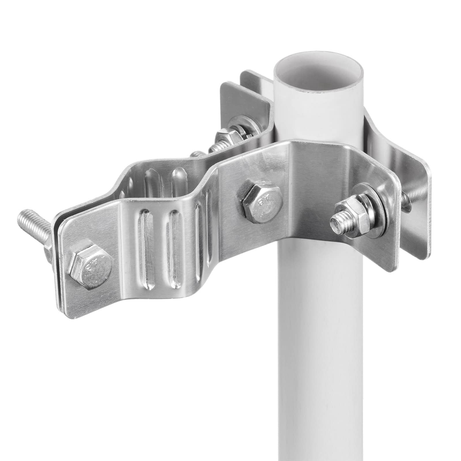 Eightwood T-shaped double-hole Antenna Mount, Antenna Stand, Stainless Steel Extra Heavy Duty Antenna Mounting Bracket Set for Outdoor Wireless Wifi Antenna Access Point
