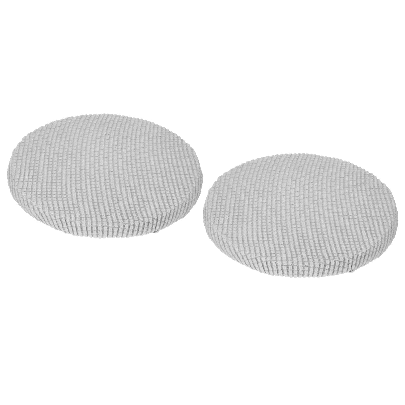 Uxcell Round Bar Stool Covers 2 Pack, Round Chair Covers with Elastic Bands Dia.11-14", Round Seat Cushions for Chairs Stool Slipcovers - Light Grey
