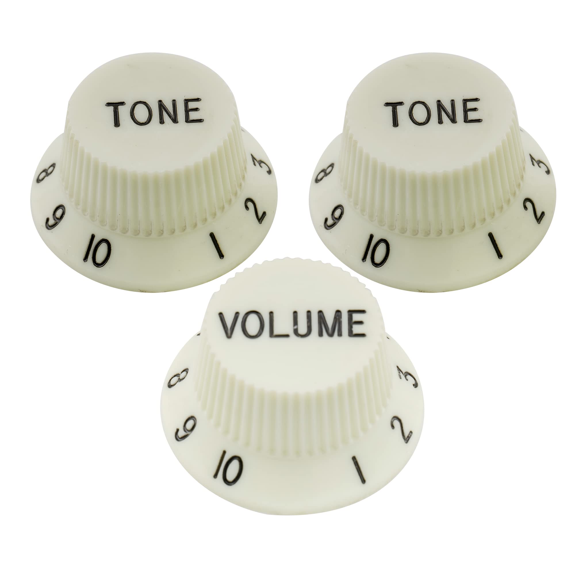 Musiclily Pro Inch Strat Knobs 1 Volume 2 Tone Control Knobs Set for USA Strat Stratocaster Style Electric Guitar, Mint Green(Set of 3)