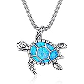 LOOVE Animal Necklace Sterling Silver Turtle/Wolf/Phoenix/Cat Necklace for Women Opal Abalone Shell Turquoise Animal Jewelry