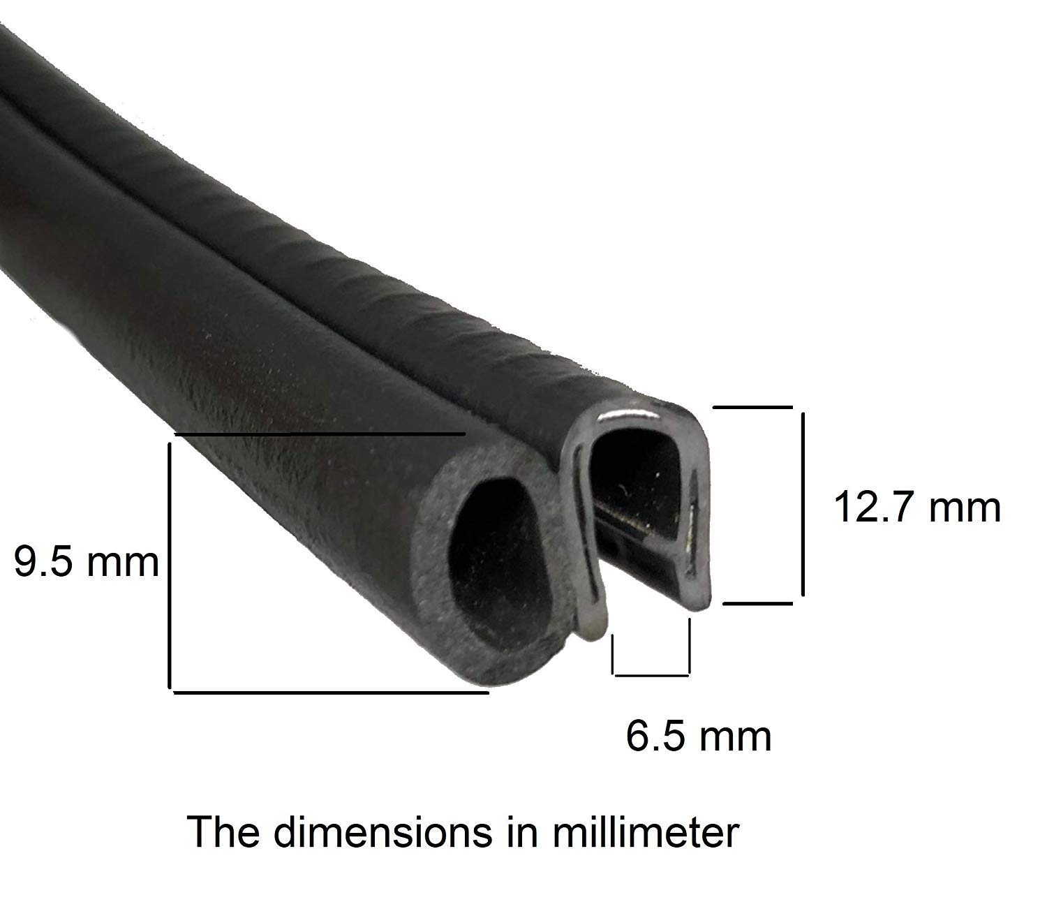 Screen Door Hardware 20 Feet Trim Seal with Side Bulb Fits 1/4” Edge