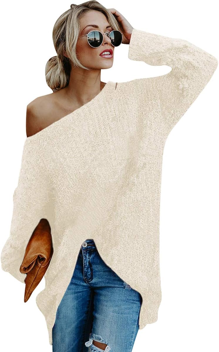 Off The Shoulder Jumper Ladies Long Jumpers Womens Oversized Mohair