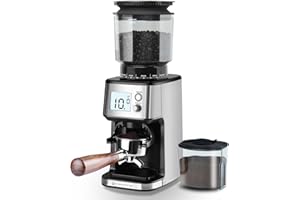 Homtone Conical Burr Espresso Coffee Grinder, 51 Precise Settings, Electric Mill with Portafilter Holder, 2-12 Cups Adjustabl