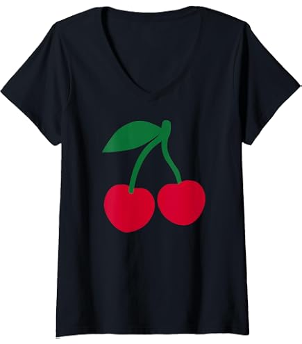 Amazon.com: Women's Cherry Cute Cherries Funny Graphic V-Neck T