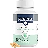 FREEDA Timed Release Vitamin C 1000mg – Slow-Release for All-Day Immune & Antioxidant Support, Gentle on Stomach, Kosher & Vegan, High-Absorption Tablets (100 Tablets)