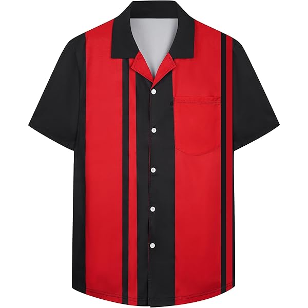 Amazon.com: Hardaddy Men's Vintage Bowling Shirt Short Sleeve