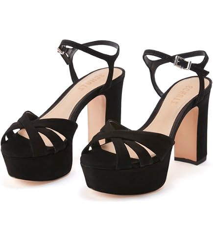 SCHUTZ Women's Keefa Platform Dress Sandal… (6, Black)