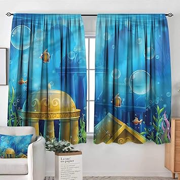 Amazon Com Ocean Curtains And Drapes Ancient Atlantis Under Sea