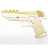 YII WMOC Gun Shape 3D Wooden Puzzle Model Building Kit Rubber Band Gun Toy DIY Brain Tearer Birthday Gift 3D Puzzle