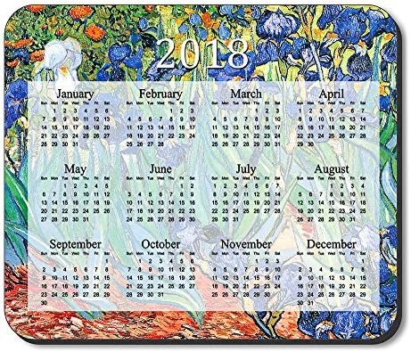 Art Plates Brand - Van Gogh Irises Mouse Pad - with 2020 Calendar