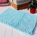 Hughapy Chenille Bathroom Rug Non Slip Bath Mat Extra Soft and Absorbent Shaggy Rugs Plush Carpet Mats for Bathroom Living Room（Blue, 23.6x15.7 inch