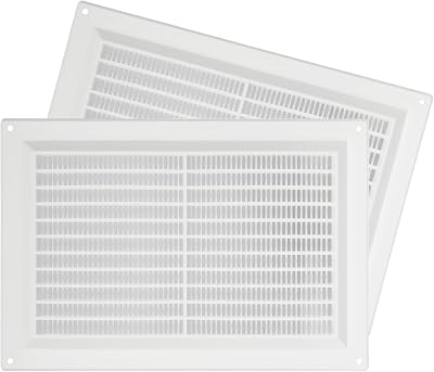 Repa Market 2-Pack 10 x 7 Inch Plastic White Vent Cover Rectangular Grille