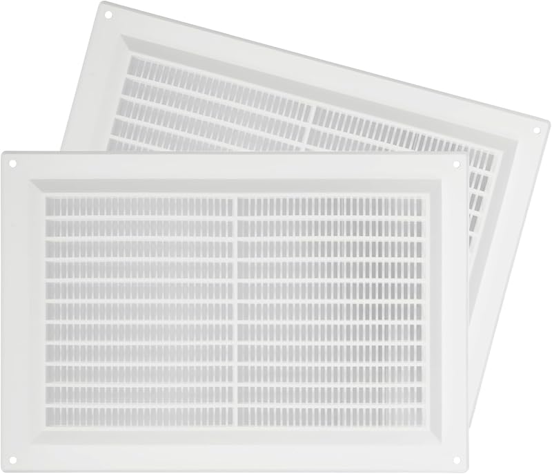 Repa Market 2-Pack 10 x 7 Inch Plastic White Vent Cover Rectangular Grille