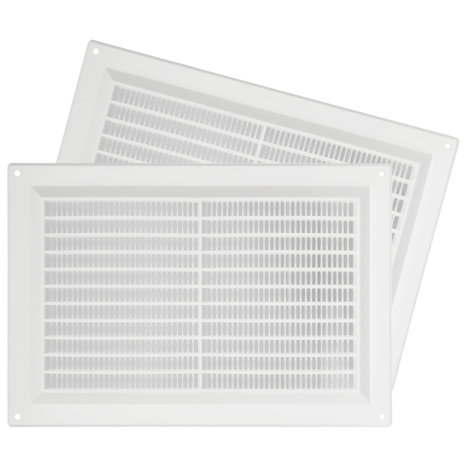 Repa Market 2-Pack 10'' x 7'' Inch / 250 x 170 mm Plastic White Vent Cover - Rectangular Wall Duct Grille - Air Vent Louver - Protective Screen Mesh - HVAC Ventilation, Exhaust, Air Intake Grill