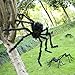 F FiGoal 4 Pack Halloween Giant Spider Spooky Hairy Spiders Halloween Indoor and Outdoor Yard Decoration Scary Creepy Black Spiders (Different Sizes up to 50'')