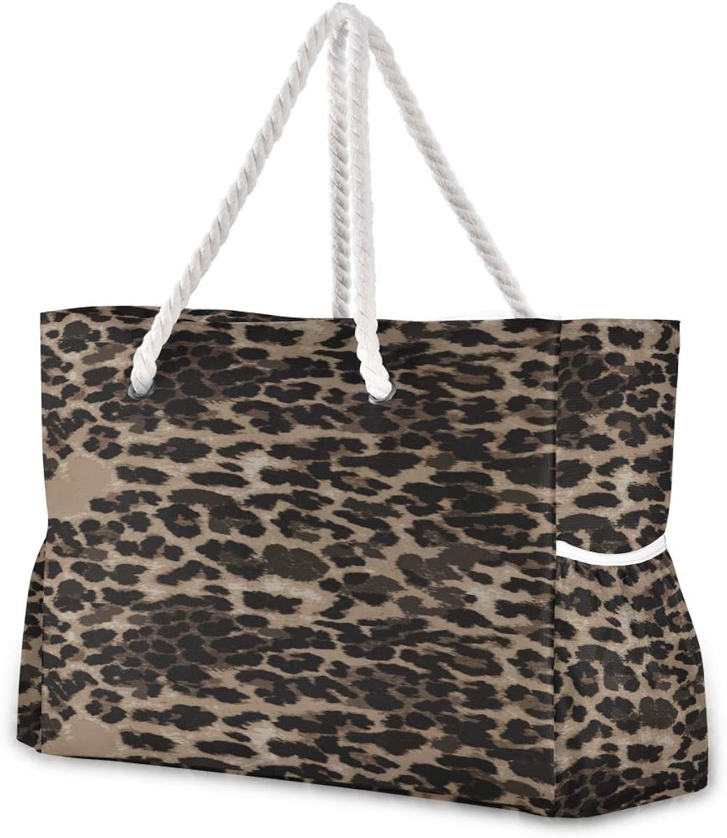 Beach Family Bag Colorful Animal Leopard Print Beach Bag