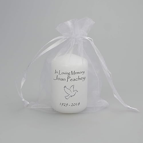 10 x Memorial Favour Candles for funerals and Remembrance occasions