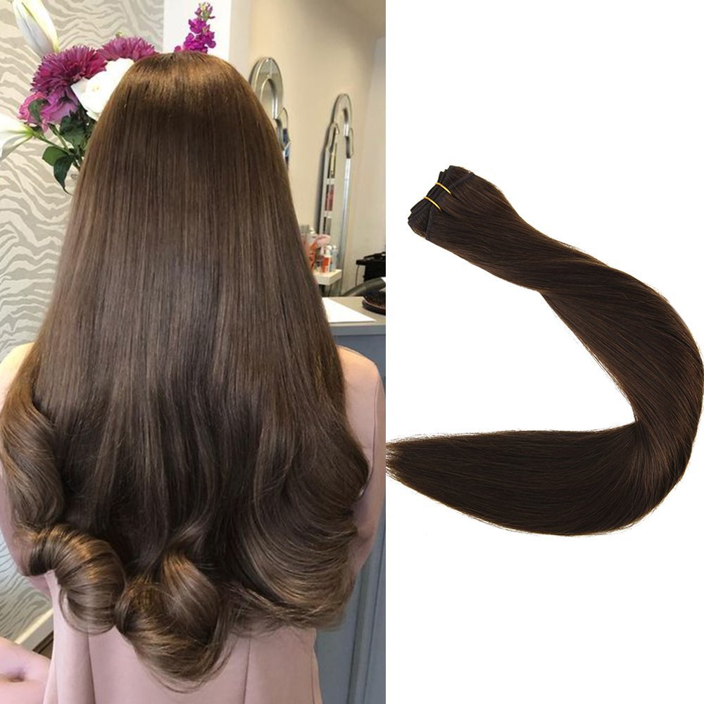 Amazon Com Full Shine 16 Inch Solid Hair Weft Extensions Double