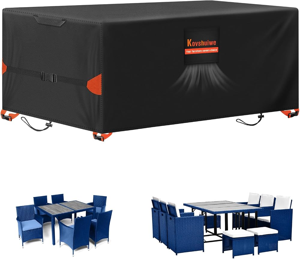 Kovshuiwe Garden Furniture Cover 220x100x74 cm Waterproof UV 420D Windproof