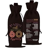 FBCCZEY 60th Birthday Gifts for Women Men Wine Bag, 60 Year Old Birthday Gifts for Women Men Wine Bottle Bag, Happy Anniversary 60th Birthday Party Decorations Born in 1966 Wine Bags - 2026
