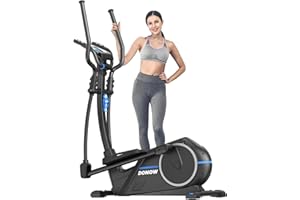 DONOW Premium Elliptical Machine, Cross Trainer for Home Use Electromagnetic Elliptical Training 24 Levels Resistance 13 Challenging Programs with Hyper-Quiet Electric Magnetic Driving System