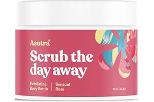 ASUTRA Dead Sea Salt Essential Oil Body Scrub Exfoliator (Sensual Rose), 16 oz - Ultra Hydrating, Gentle, & Moisturizing - Coconut, Rose, and Sandalwood Oils