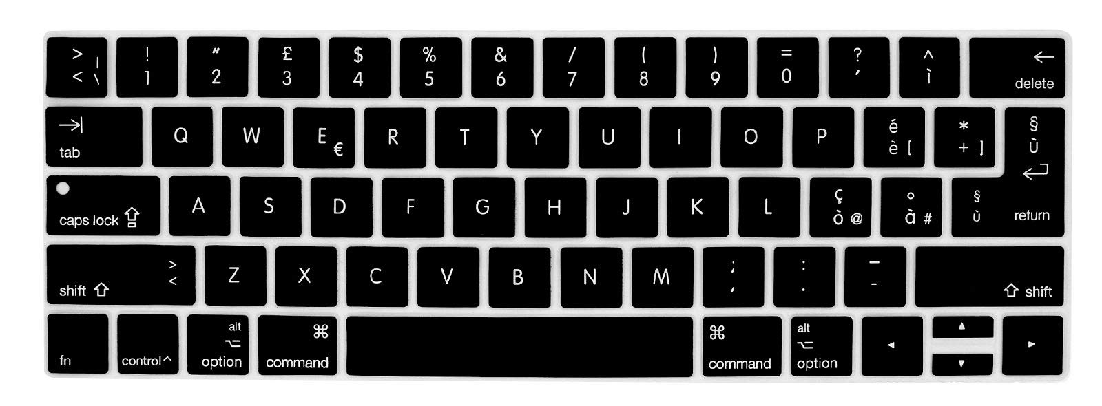 MMDW Italian Language Silicone Keyboard Cover for MacBook Pro 13 15 inch 2019 2018 2017 2016 with Touch Bar&Touch ID Model:A2159 A1989 A1706/A1990 A1707,USA and European Version