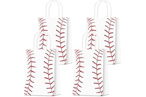 BCHOCKS 16 PCS Baseball Party Gift Bags for Baseball Party Supplies Birthday Decor Decorations, Party Favor Goody Treat Candy Bag Baseball Pattern Gift Bag, Birthday Party Supplies for Kid Adult