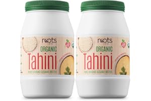 Roots Circle USDA Organic Tahini Paste | 100% Pure Creamy Ground Sesame Seed Paste for Hummus, Tahini Sauce & Dressing | Vega