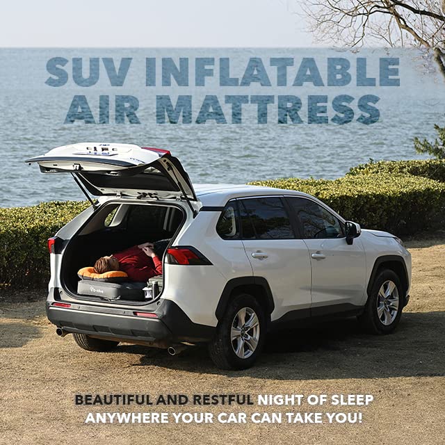 D-Hive Shortened Length - Unbeatable Durability SUV Air Mattress for Car Camping, Durable Extra Thick 300D Oxford Fabric, Quick Easy Set-Up w/Electric Pump, 180 cm