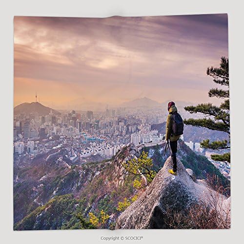 Custom Photographer Is Taking A Picture Of Sun Rises Over In Seoul City South Korea 422554738 Soft Fleece Throw Blanket