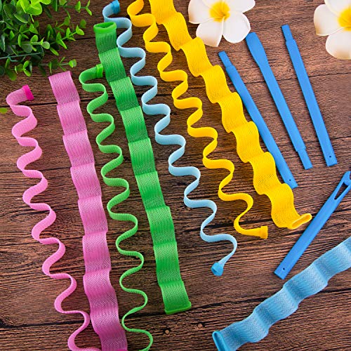 Duufin 24 Pcs Wave Hair Curler Rollers 65 Centimeters Heatless Water Ripple Curlers Magic Hair Rollers DIY Hair Style Tools Set for Women and Girls (Bonus: 1 Pc Hook) - Thumbnail 4