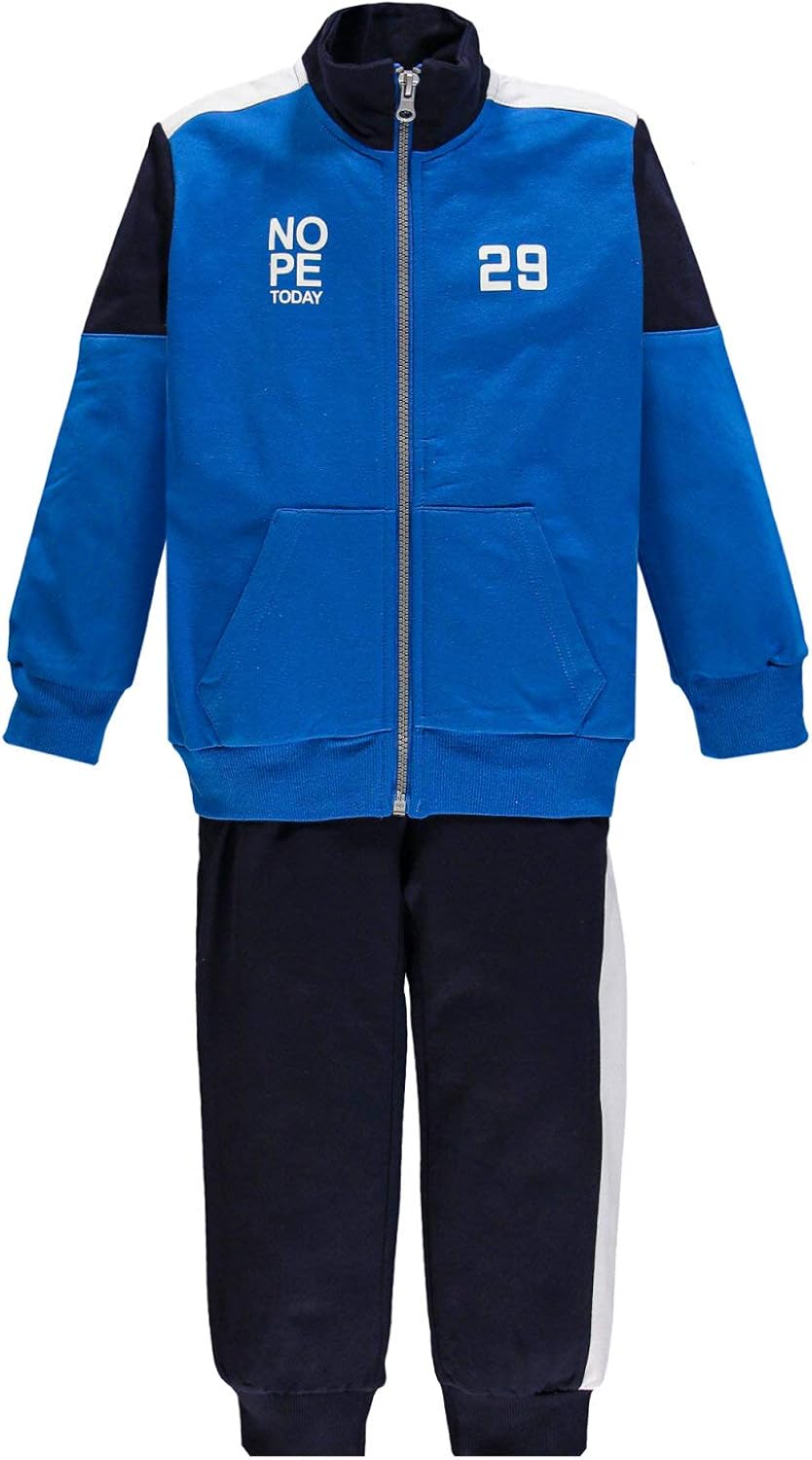 Brums Tuta da Ginnastica, 2 Pezzi, Felpa Senza Cappuccio con Zip Frontale e Pantaloni con