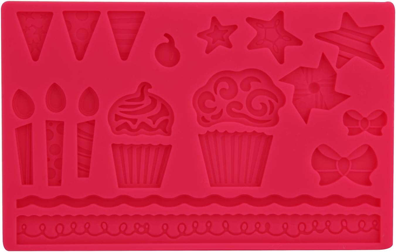 Silicone Fondant Mould |Fondant Moulds for Cake Decoration | Silicon Mold for Craft | Fondant for Cake Decorating | Fondant Silicone Mould (Party Cake)