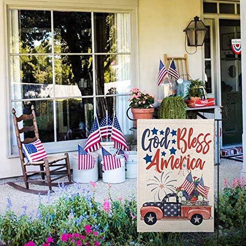 12-inch polyester spun flag with a design.